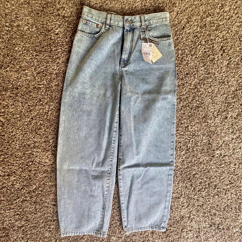 NWT Mango Slouchy Barrel Balloon Jeans Light Wash